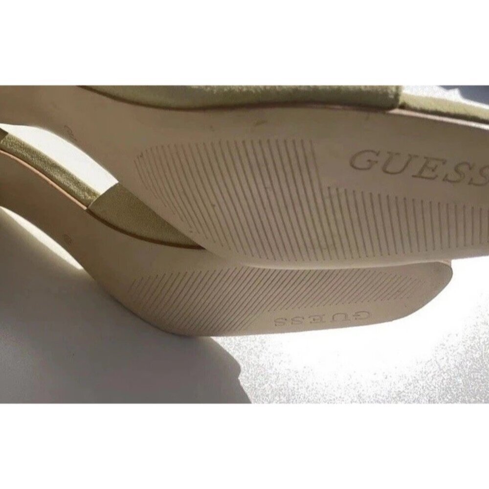 GUESS Yellow Padded Hambree 1191221 Square Toe Leather Heels Women’s Sz 6 - Picture 12 of 16